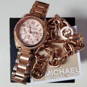Michael Kors watch + chain bracelet